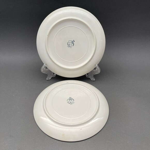 Vintage Anfora Mexico Salad Plates White Red Green 7 3/8" Lot of 2 - Picture 4 of 6